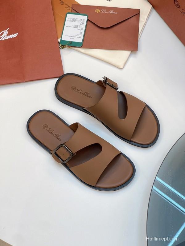 Loro Piana 2025 SS Men's Spring Summer Slippers with High-Quality Stitching and Comfortable Sole - AS00250