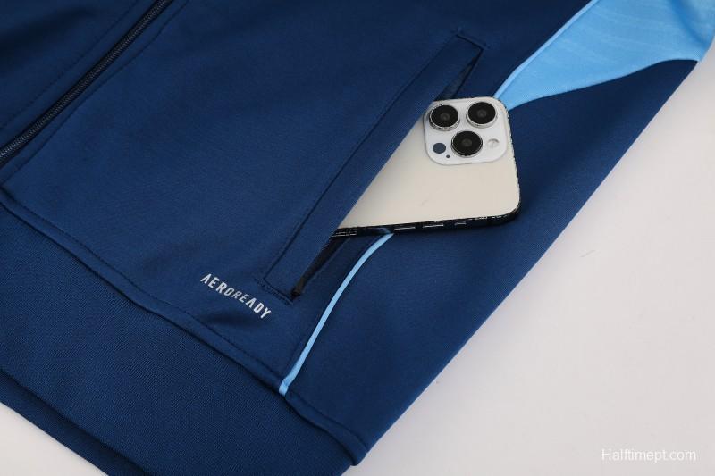 2025 Adidas Azure Blue Full Zipper Jacket+Long Pants