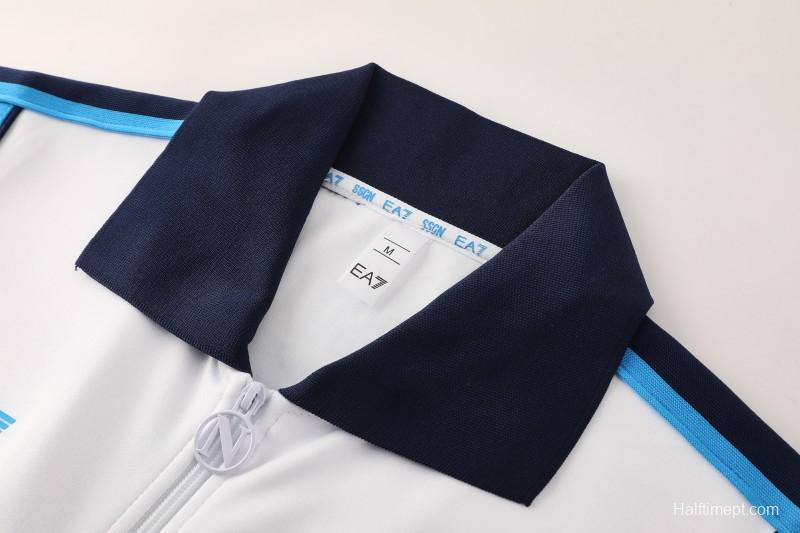 25/26 SSC Napoli White  Full zipper Jacket Tracksuit+ long pants