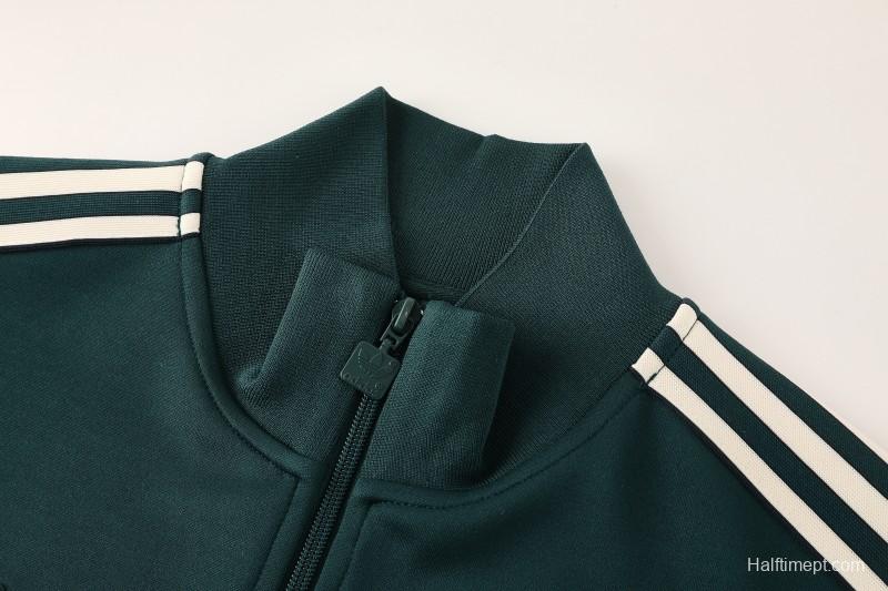 25/26  Juventus Retro Dark Green  Full zipper Jacket Tracksuit+ long pants