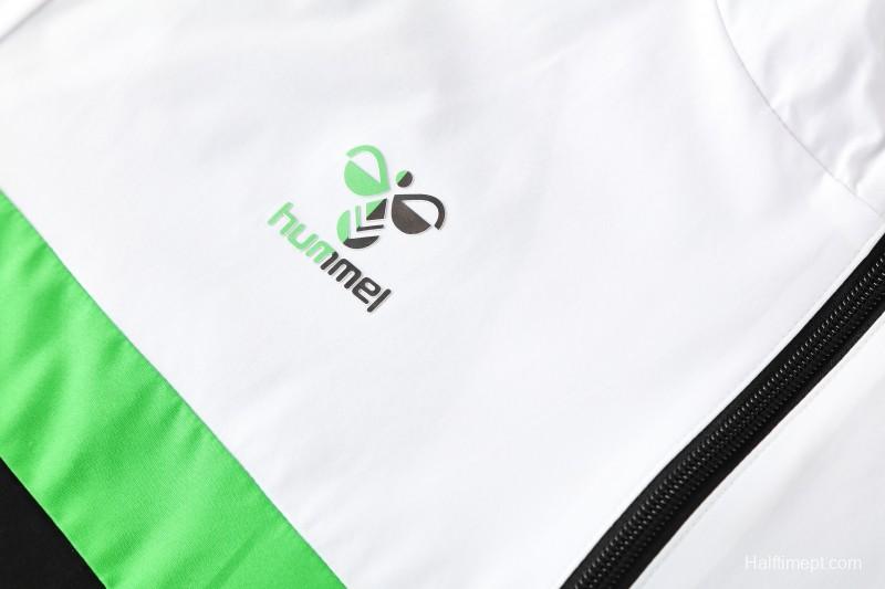 25/26 Real Betis White Black Green  Full zipper Jacket Tracksuit+ long pants