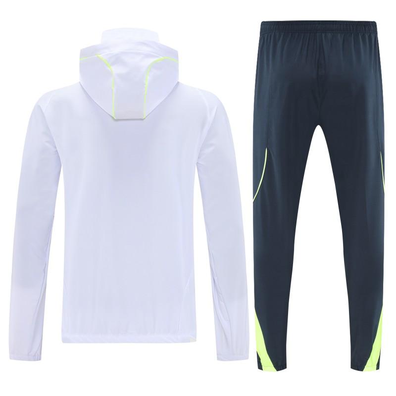 25/26 Real Madrid White Full zipper Jacket Tracksuit+ long pants