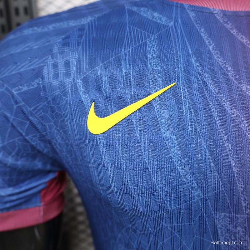 Player Version 25/26 FC Barcelona Blue & Burgundy with Geometric Gradient Pattern Jersey