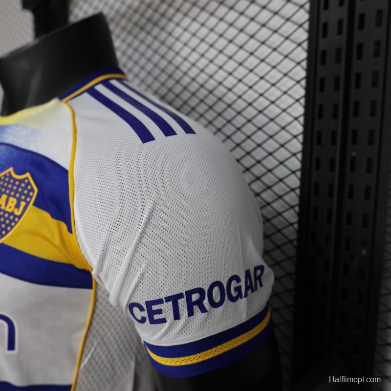 25/26 Player Version Boca Juniors White with Blue and Yellow Gradient Horizontal Stripes Jersey