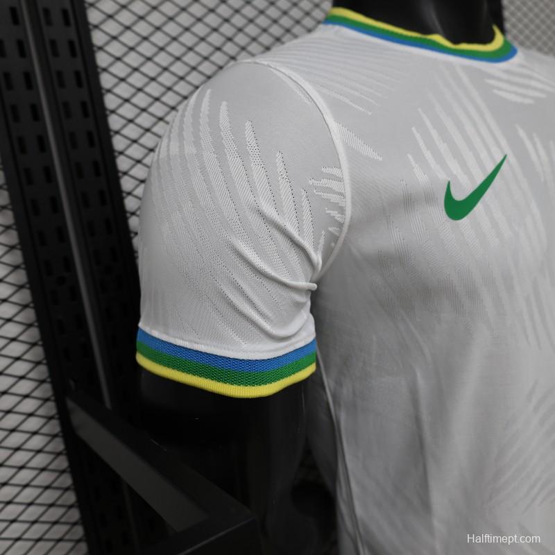 Player Version 2026 Brazil White with Palm Leaf Pattern Special Edition Jersey