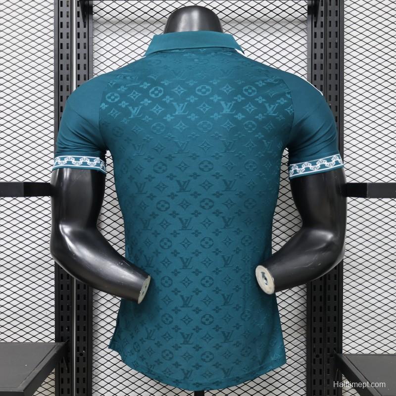 Player Version 2026 Real Madrid × Louis Vuitton Teal LV Monogram Adidas Collab Special Edition Jersey