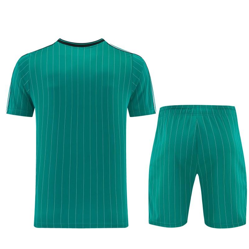 26/27 Liverpool   Green Pinstripe  Short Sleeve+Soccer Shorts