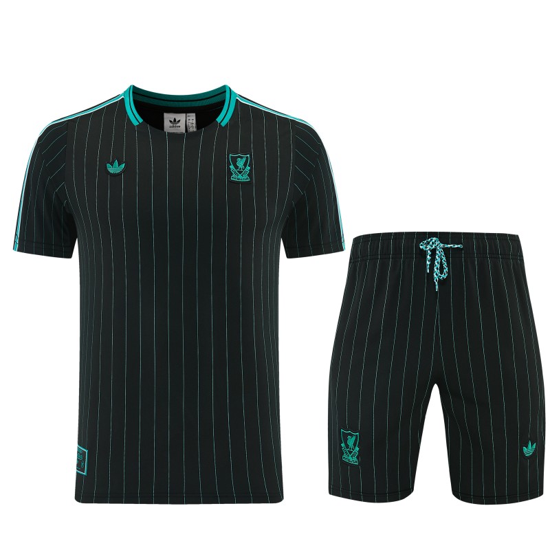 26/27  Liverpool  Black Short Sleeve+Soccer Shorts