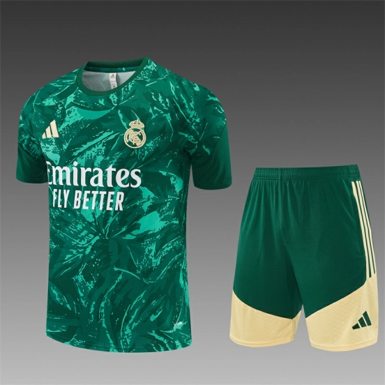 26/27 Real Madrid Green Camouflage  Short Sleeve+Soccer Shorts