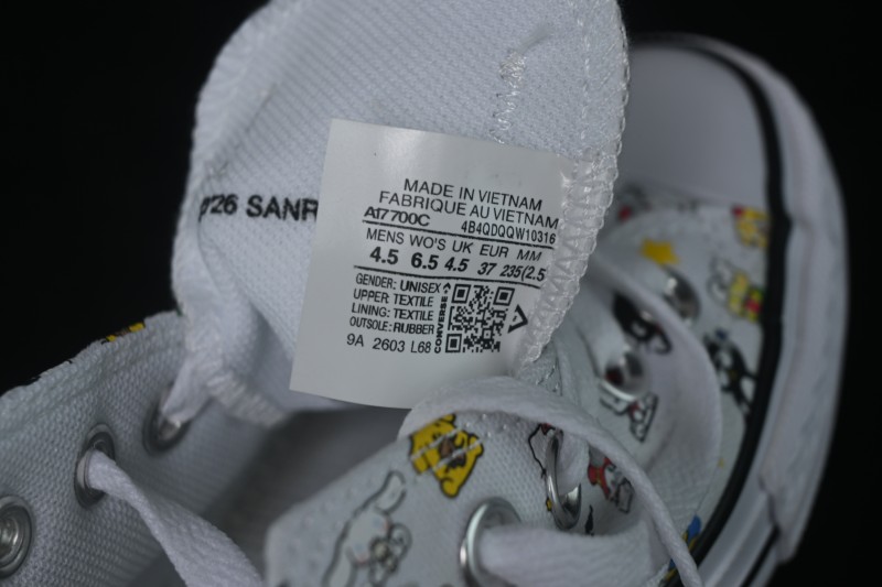 Converse ×Hello Kitty and Friends Picnic Chuck Taylor All Star Hi Low-Top Casual Skate Shoes - A17700C