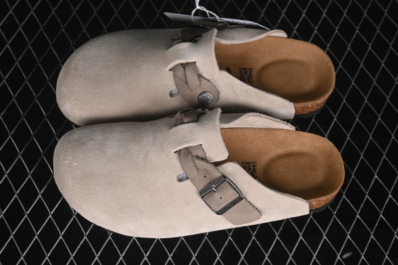 Birkenstock Sandals Series 0560771 Grey Knit with Soft Leather and Lambswool Lining