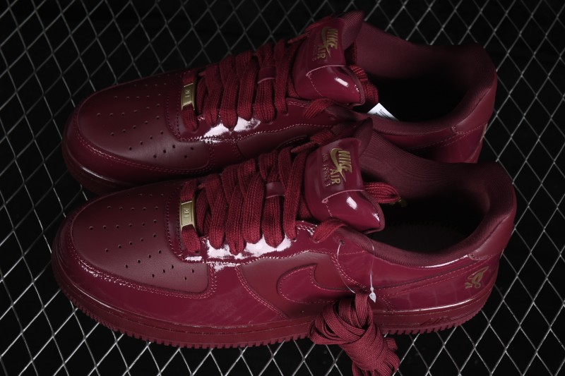 Nike Air Force 1 Low Central Cee Dark Beetroot Casual Sneakers with Patent Leather Upper - IO9970-638