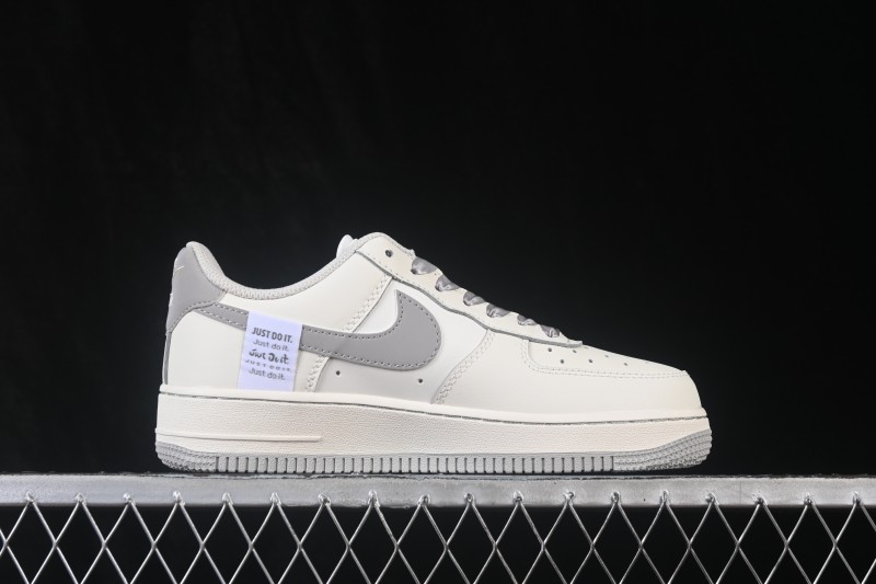 Nike Air Force 1 '07 Low Milk Grey Leopard Hand-Painted Casual Sneakers - FB1839-323