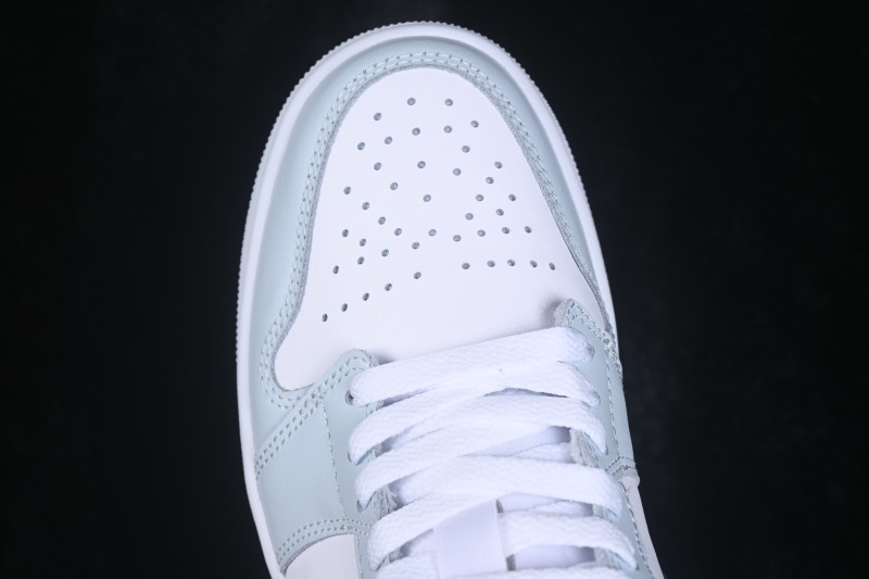 Nike Air Jordan 1 Low Retro Basketball Shoes with White Grey Blue Accents - 553558-400