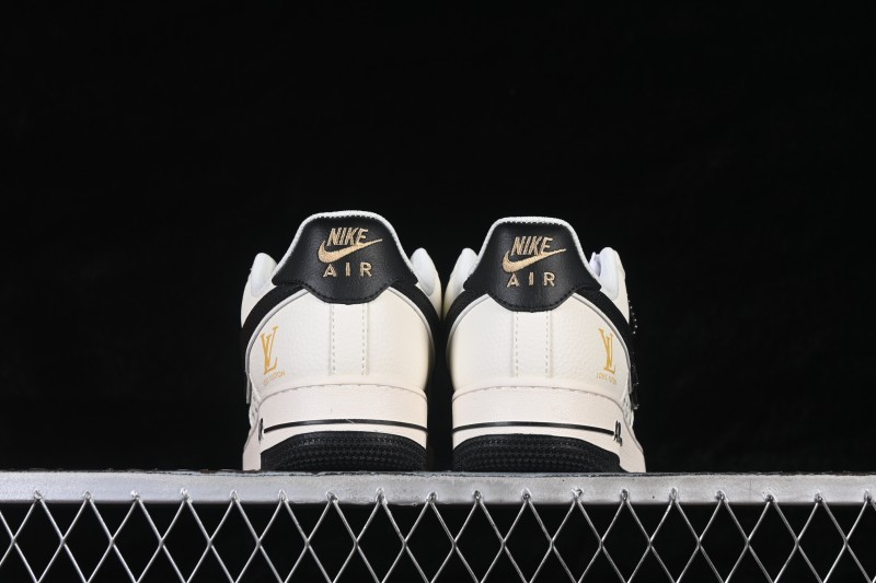 Nike Air Force 1 '07 Low LV Collaboration Black White Gold Casual Sneakers - XX3168-158