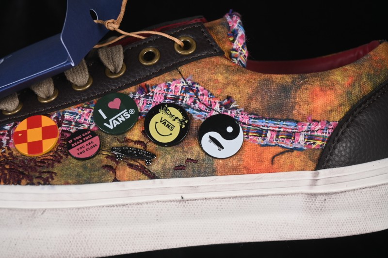 Vans Premium Old Skool 36 Retro Distressed Skate Shoes with Vintage Logo Accents - VN000D9RENB