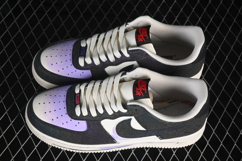 Nike Air Force 1 '07 Low Stained Glass Shard Hand-Painted Iridescent Cracked Mirror Low-Top Casual Sneakers - DY2023-203