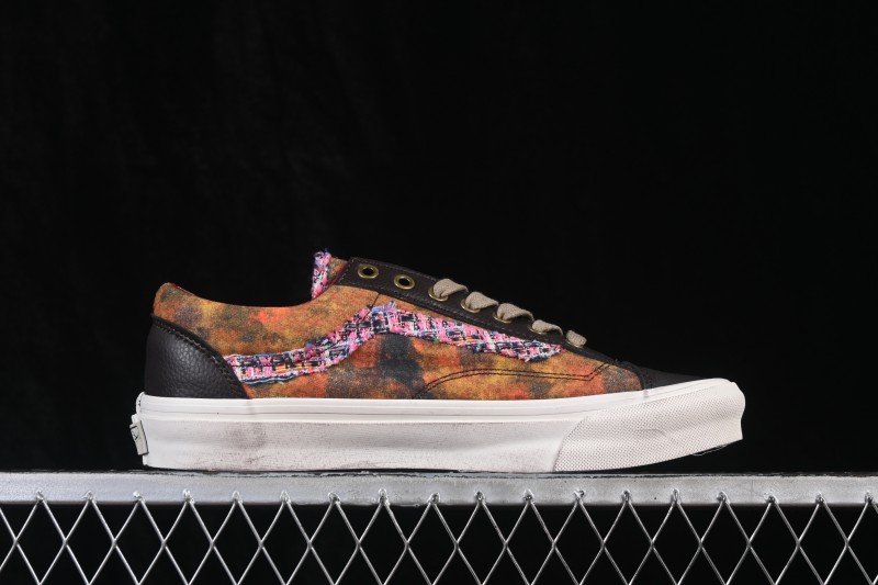 Vans Premium Old Skool 36 Retro Distressed Skate Shoes with Vintage Logo Accents - VN000D9RENB