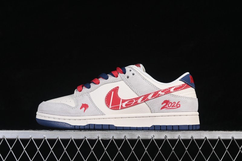 Nike SB Dunk Low Chinese New Year Year of the Horse High-End Custom Low-Top Skateboarding Shoes Blue Red - JJ2508-603
