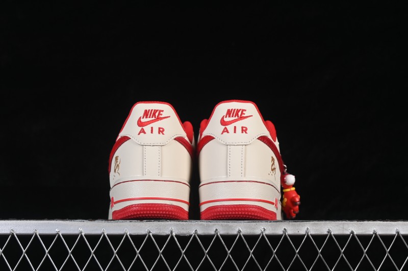 Nike Air Force 1 '07 Low Year of the Horse Limited Edition Cream and Rouge Low-Top Casual Sneakers - NH0601-513