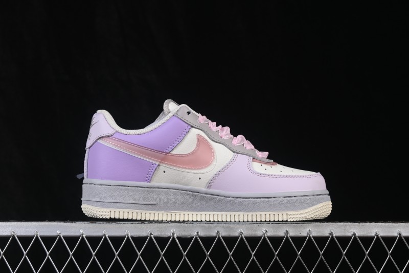 Nike Air Force 1 '07 Low Hand-Painted Graffiti Pastel Pink and Purple Butterfly Theme Casual Sneakers - CJ0304-160