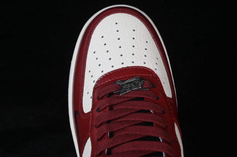 Nike Air Force 1 '07 Low Lunar New Year Edition Basketball Sneakers with Premium Leather Upper - HF3148-102
