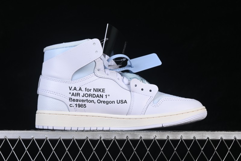 Off-White x Air Jordan 1 Retro High Top Basketball Shoes White - AA3834-100