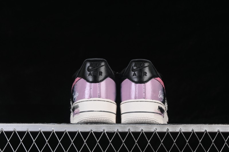 Nike Air Force 1 '07 Low Hand-Painted Graffiti Sneakers with Midnight Starburst Design - FJ7740-170
