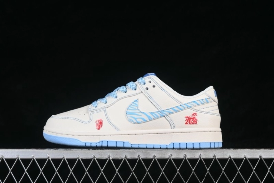 Nike SB Dunk Low Year of the Horse Ice Blue Crystal Custom Low-Top Casual Skateboarding Shoes - JJ2508-605