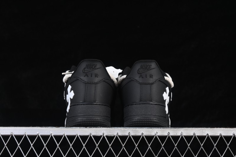 Nike Air Force 1 '07 Low Black Chrome Cross Casual Skateboarding Shoes - CW2288-111
