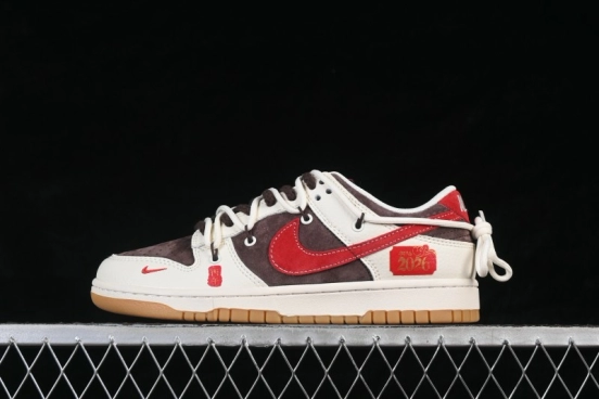 Nike SB Dunk Low Year of the Horse White Brown Contrast Premium Low-Top Skateboarding Shoes - YX5066-C66