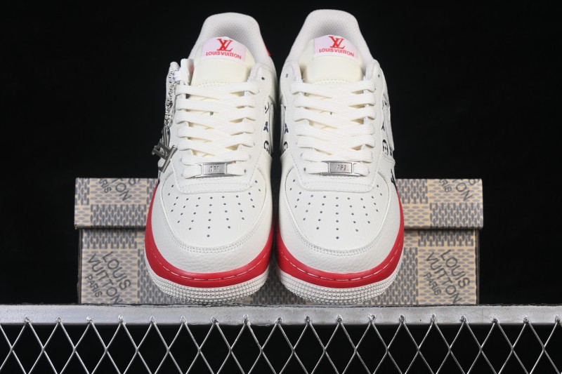 Nike Air Force 1 '07 Low LV Collaboration White Crimson Low-Top Casual Sneakers - BQ4212-100