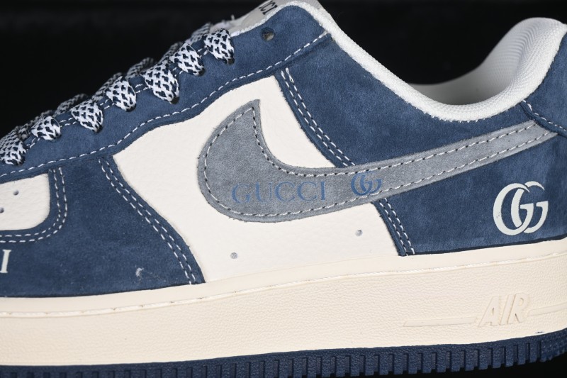 Nike Air Force 1 '07 Low Blue and White Casual Skateboarding Shoes with Full-Length Air Cushion - XL1979-139