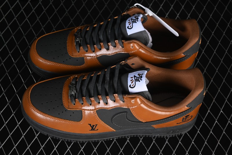 Nike Air Force 1 '07 Low Year of the Horse Limited Edition Sneakers with Caramel Charcoal Colorway - XY9025-009