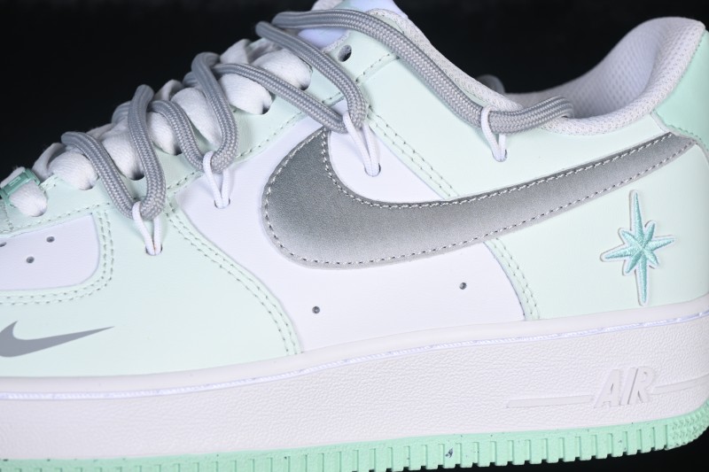 Nike Air Force 1 '07 Low Casual Skateboarding Shoes with Cloud White Mint Accents - XX7981-476