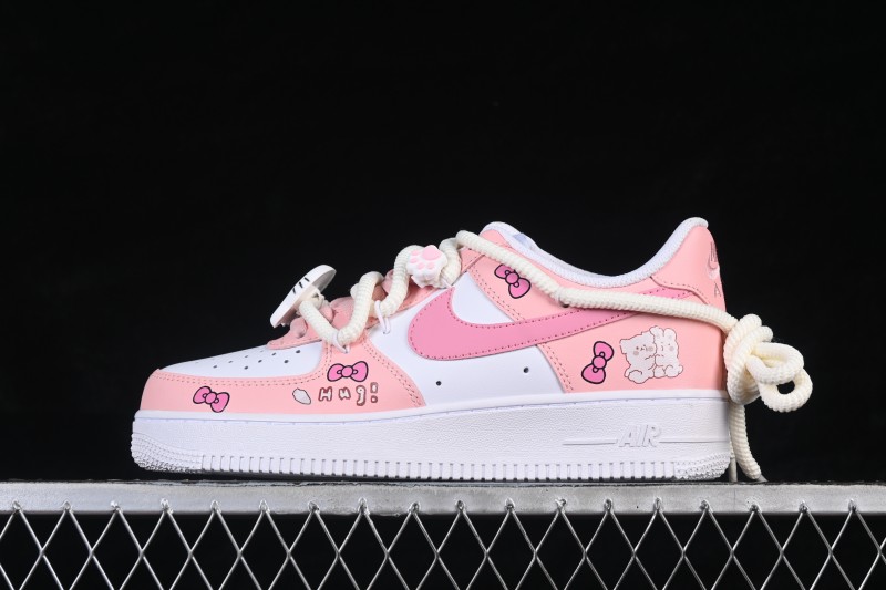 Nike Air Force 1 '07 Low Hello Kitty Pink White Casual Sneakers - YY2024-762
