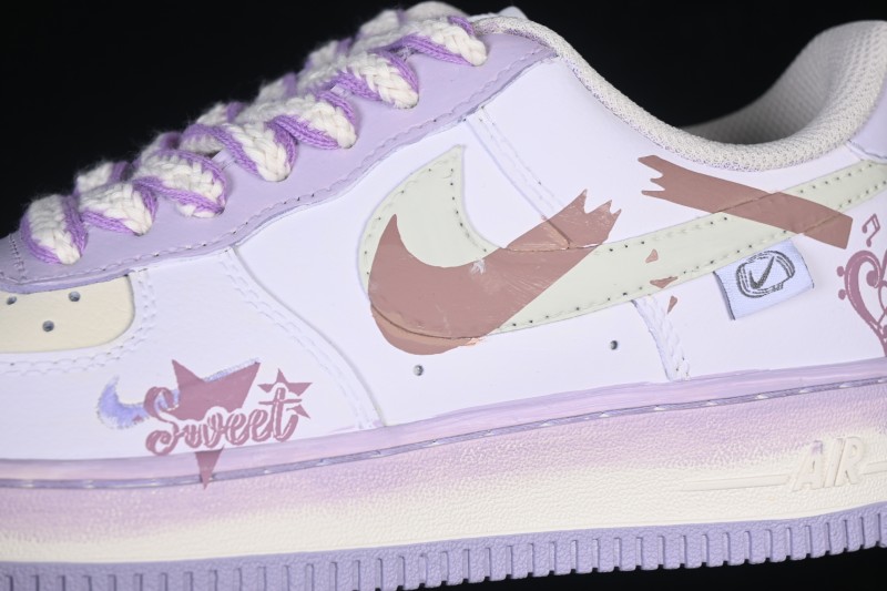 Nike Air Force 1'07 Low Pastel Candy Doodle Hand-Drawn Graffiti Casual Sneakers - FB1839-321