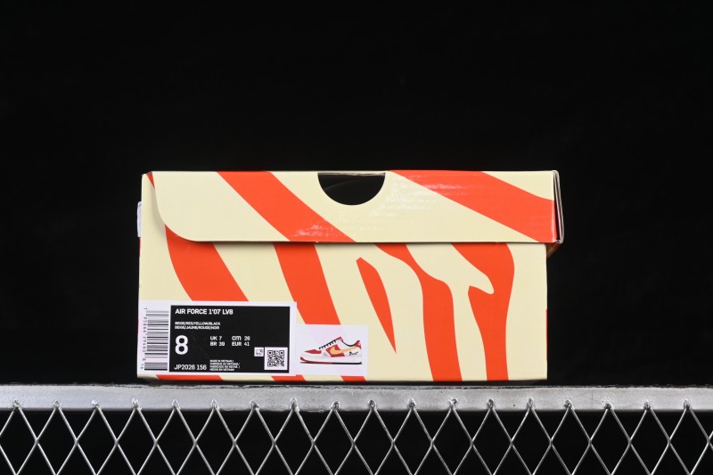 Nike Air Force 1 '07 Low Red and White Contrast Color Casual Skateboarding Shoes - JP2026-156
