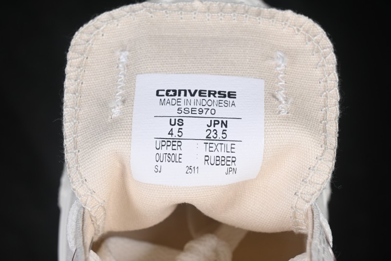 Converse All Star Platform Low-Top Casual Skate Shoes in Pure White with Chunky Sole - 5SE970