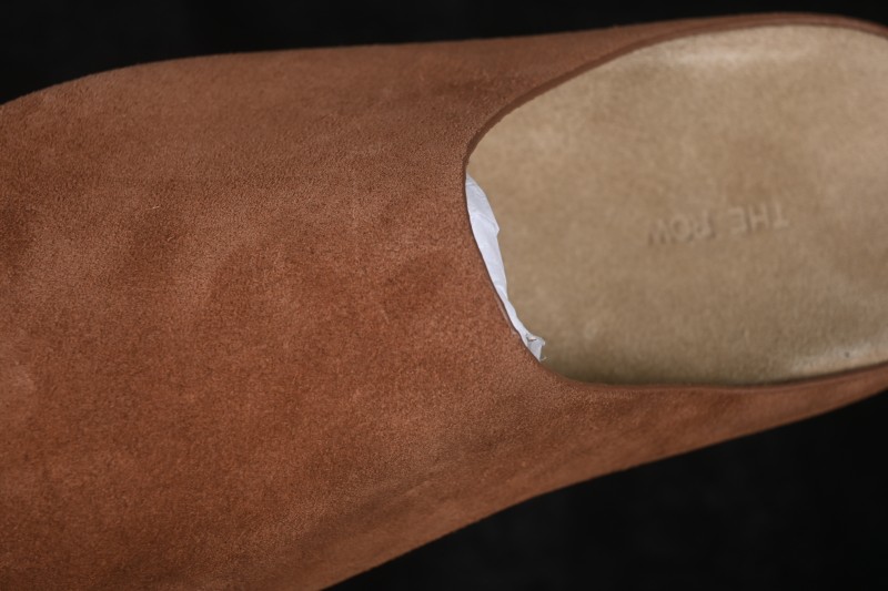 The Row Hudson Round-Toe Half-Open Toe Casual Mule Slippers - CHO