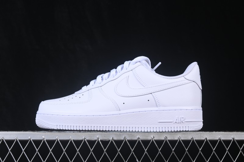 Nike Air Force 1 '07 Low Low-Top Casual Sneakers All-White Leather - CW2288-111