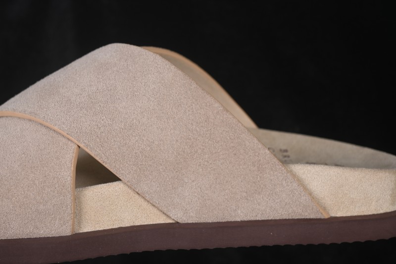 Brunello Cucinelli Suede Flat Slip-On Open-Toe Thong Sandals - 26IMZUSOLY327 TAUPE