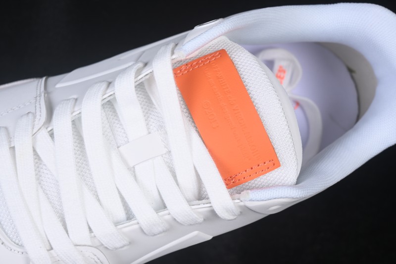 Off-White Out Of Office Low-Top Casual Sneakers in White with Orange Arrow - AJD4