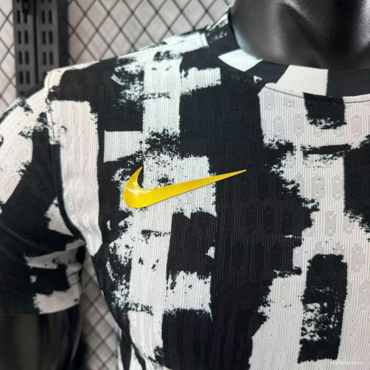 Player Version 25/26 Barcelona White with Abstract Graffiti Pattern Jersey