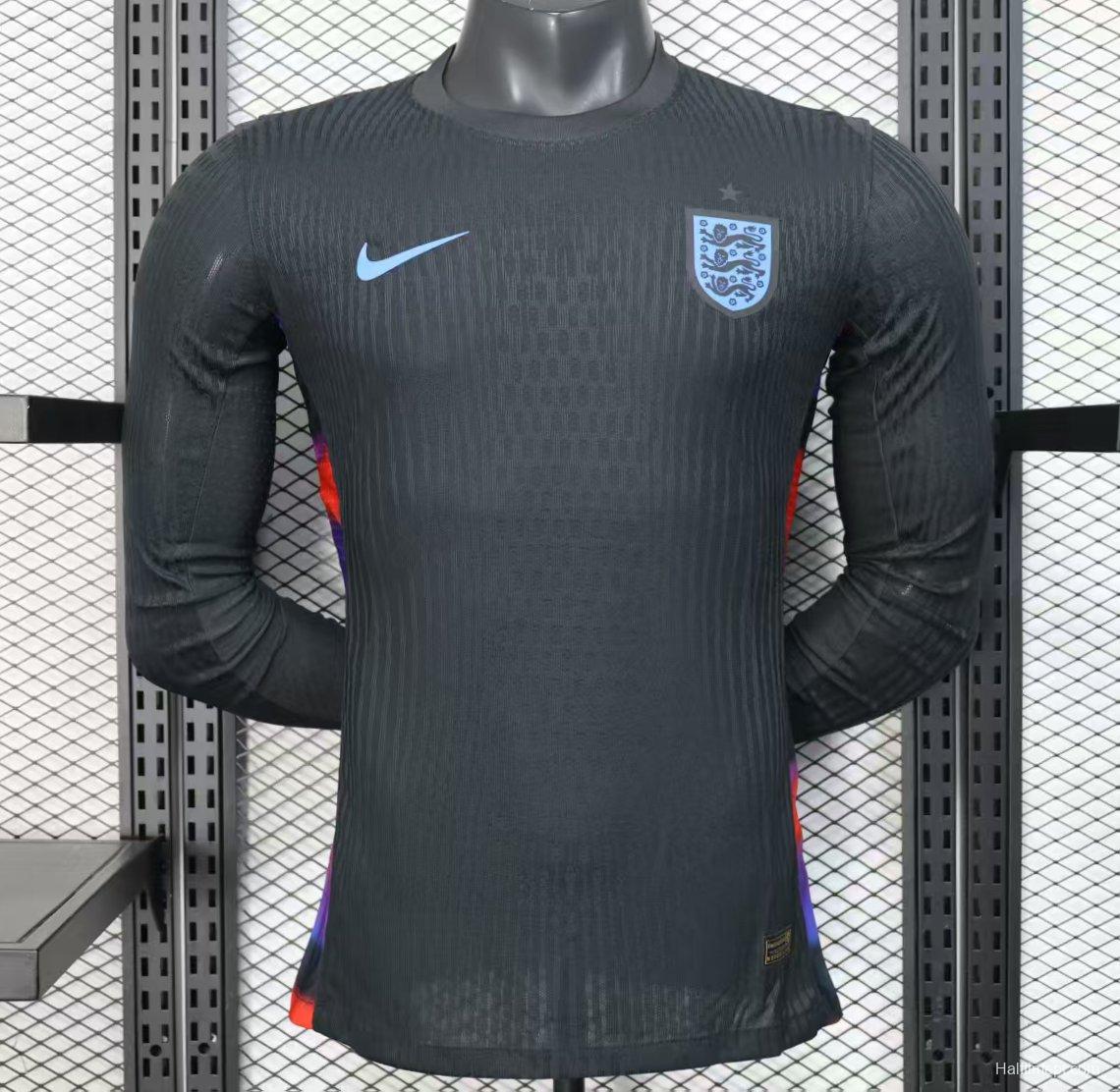 Player Version 2025 England Away Black Long Sleeve Jersey