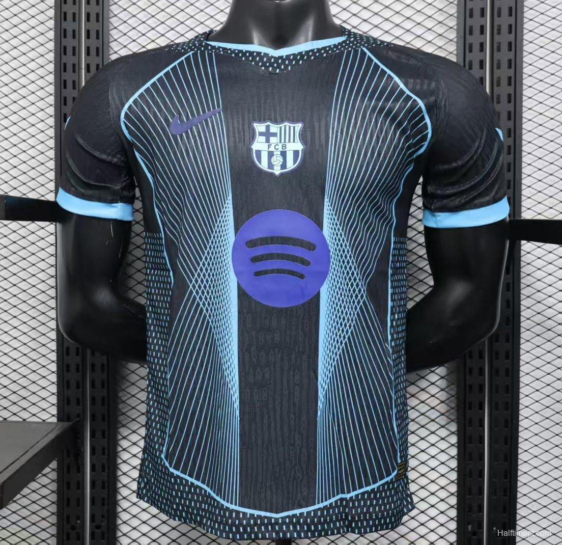 Player Version 25/26 FC Barcelona Black with Geometric Line Pattern Jersey