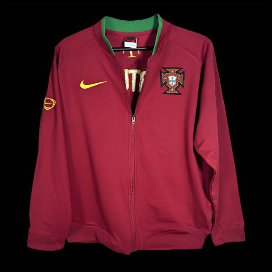 Retro 2006 Portugal Red Full Zipper Jacket