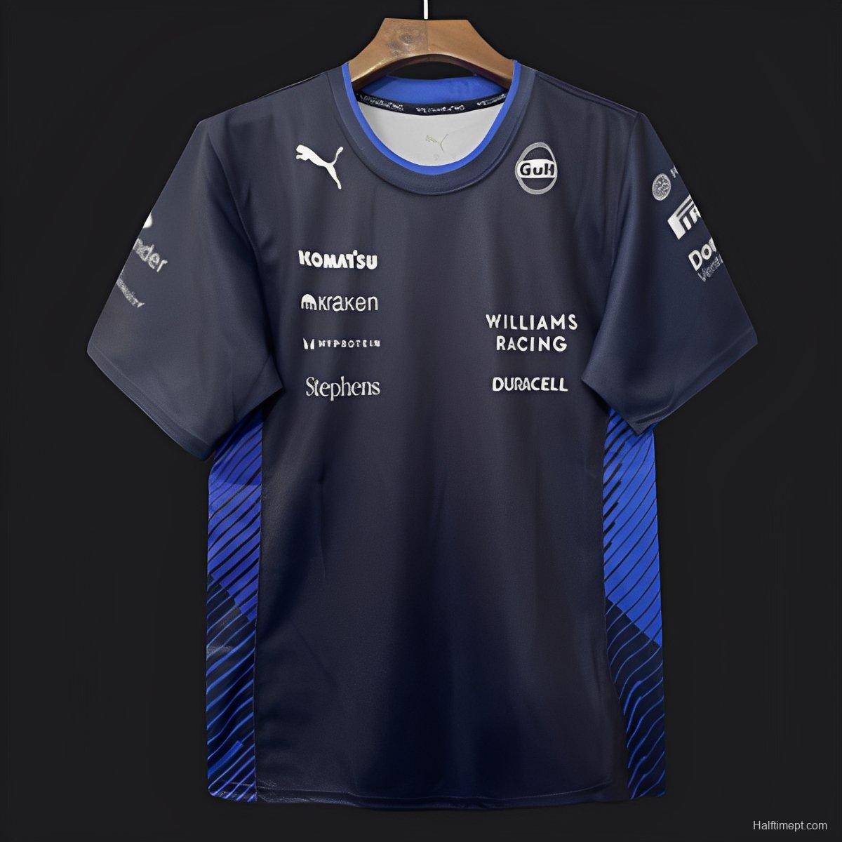 2025 F1 Williams Racing Navy Blue with Blue Diagonal Stripe Team Shirt