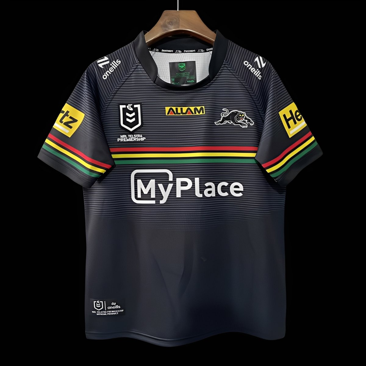 25/26 Penrith Panthers Black with Rainbow Horizontal Stripes Jersey