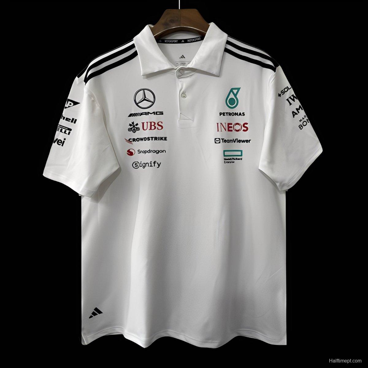2026 F1 Mercedes-AMG Petronas F1 Team White Polo Shirt